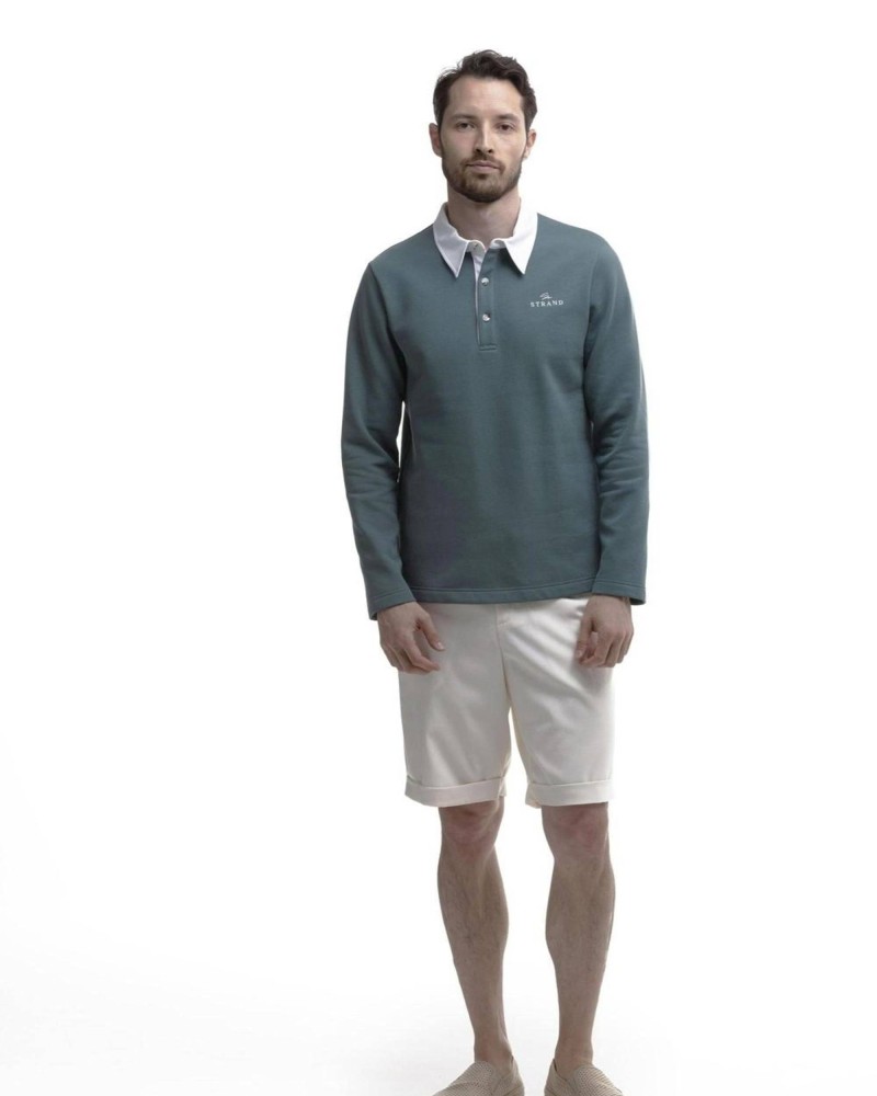 Поло с длинным рукавом и рубашечным воротником