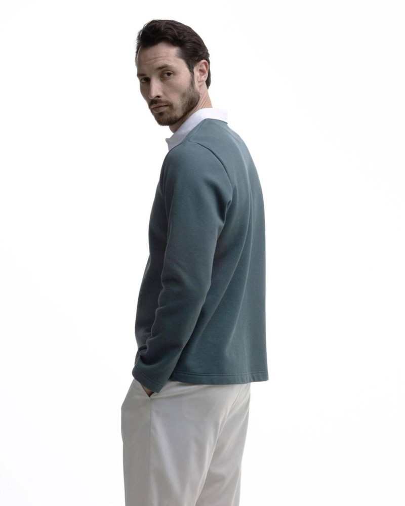 Поло с длинным рукавом и рубашечным воротником