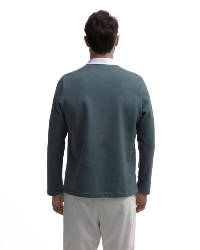 Поло с длинным рукавом и рубашечным воротником