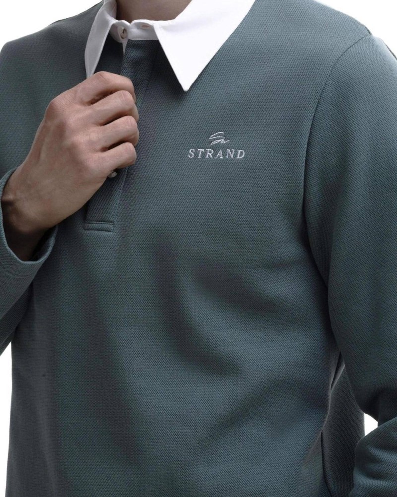 Поло с длинным рукавом и рубашечным воротником