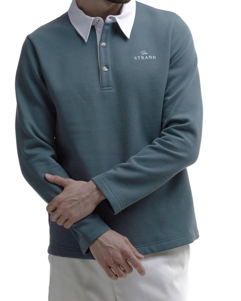 Поло с длинным рукавом и рубашечным воротником