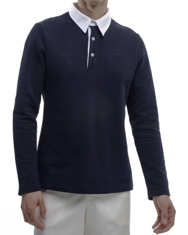 Поло с длинным рукавом и рубашечным воротником