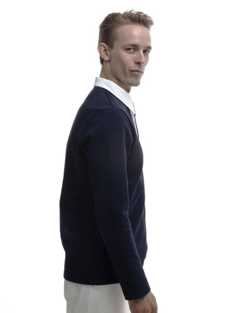 Поло с длинным рукавом и рубашечным воротником