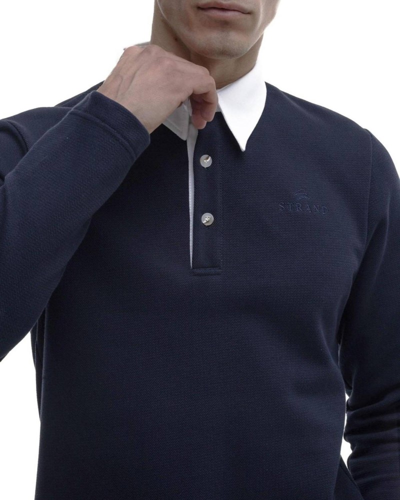 Поло с длинным рукавом и рубашечным воротником