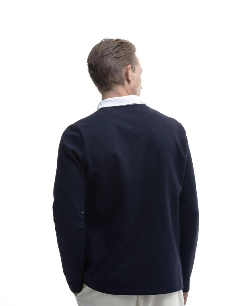 Поло с длинным рукавом и рубашечным воротником