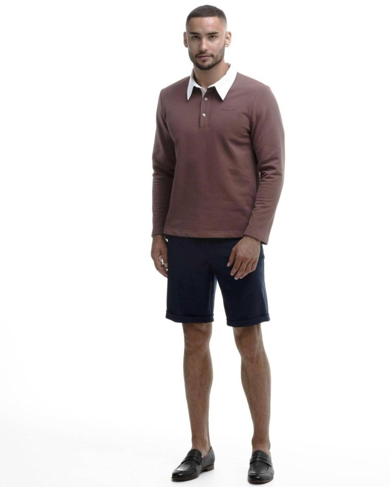 Поло с длинным рукавом и рубашечным воротником