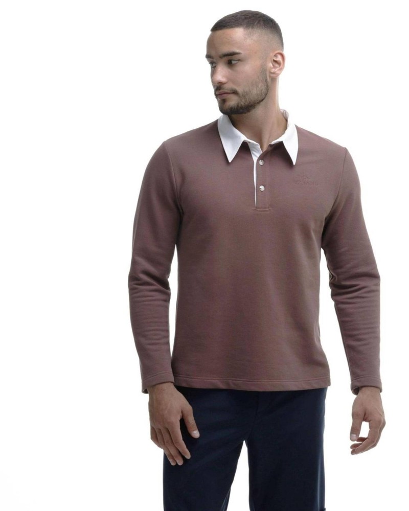 Поло с длинным рукавом и рубашечным воротником