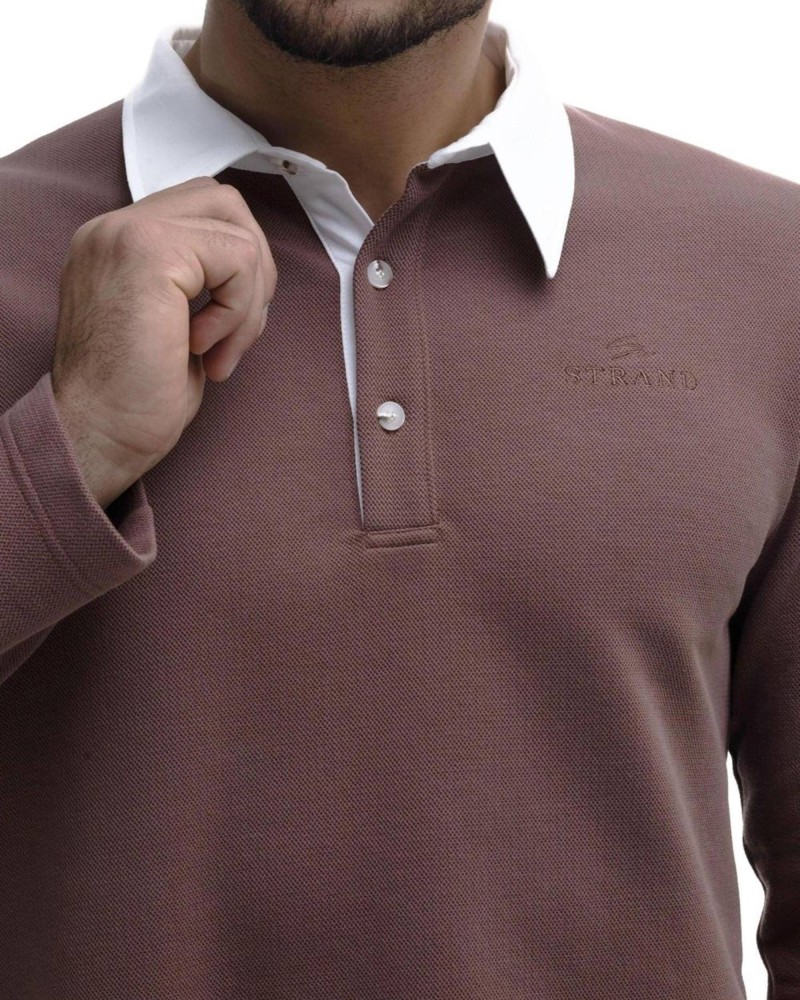 Поло с длинным рукавом и рубашечным воротником