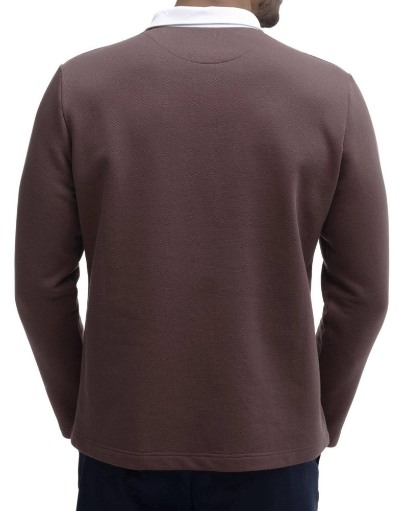 Поло с длинным рукавом и рубашечным воротником