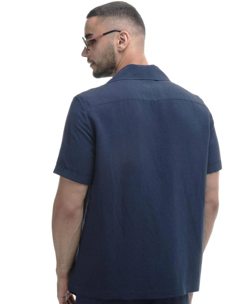 Рубашка из льна с коротким рукавом