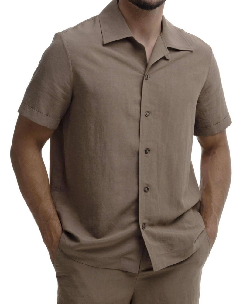 Рубашка из льна с коротким рукавом