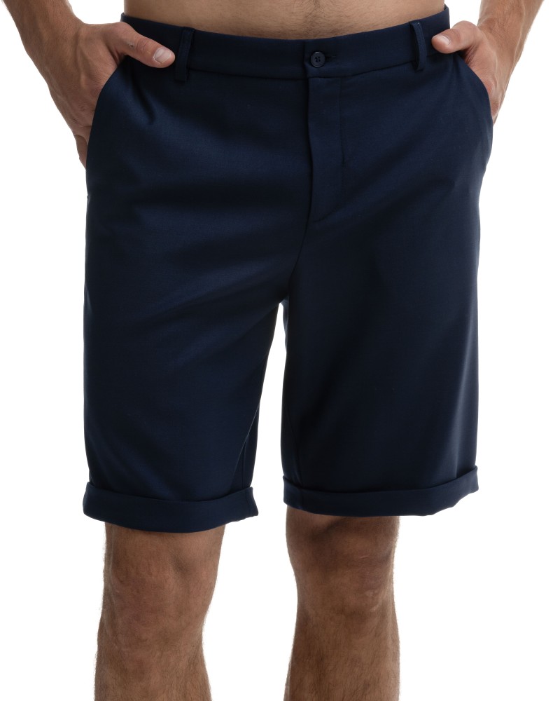 Шорты из костюмной ткани с манжетами