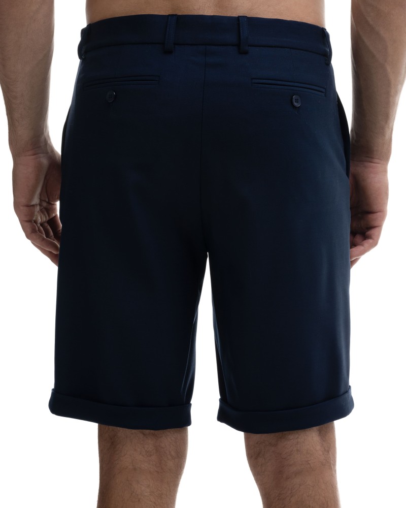 Шорты из костюмной ткани с манжетами