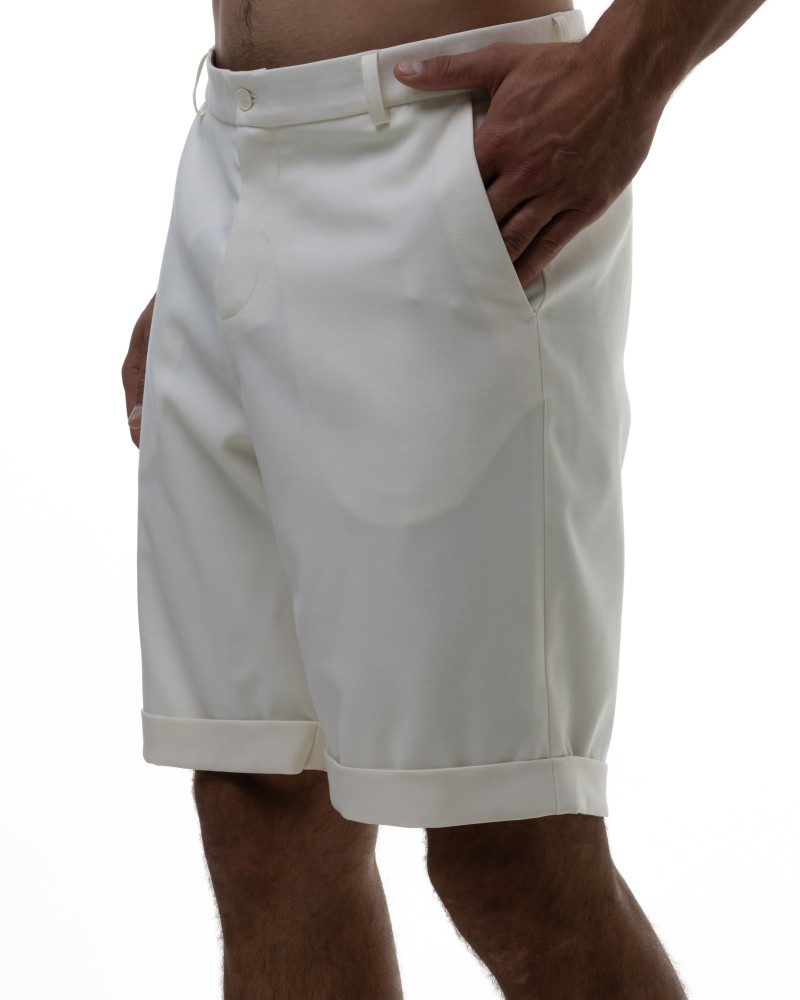 Шорты из костюмной ткани с манжетами