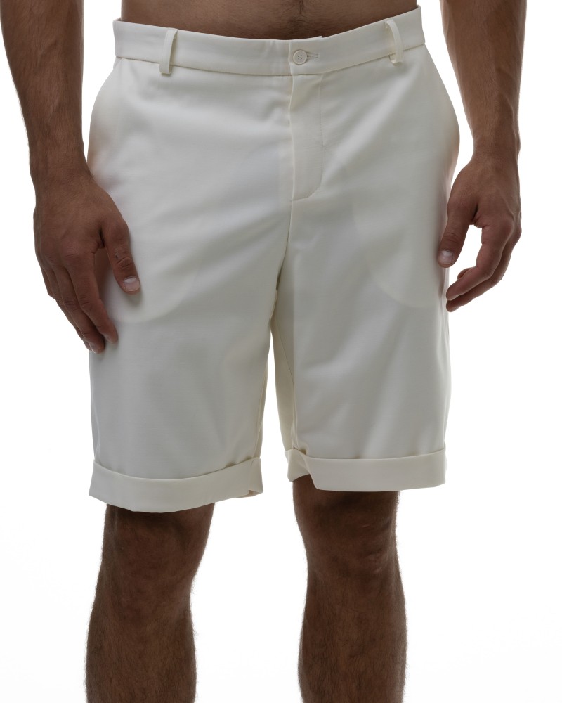 Шорты из костюмной ткани с манжетами