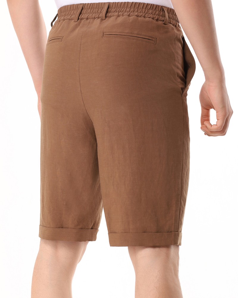 Шорты из льна с манжетами