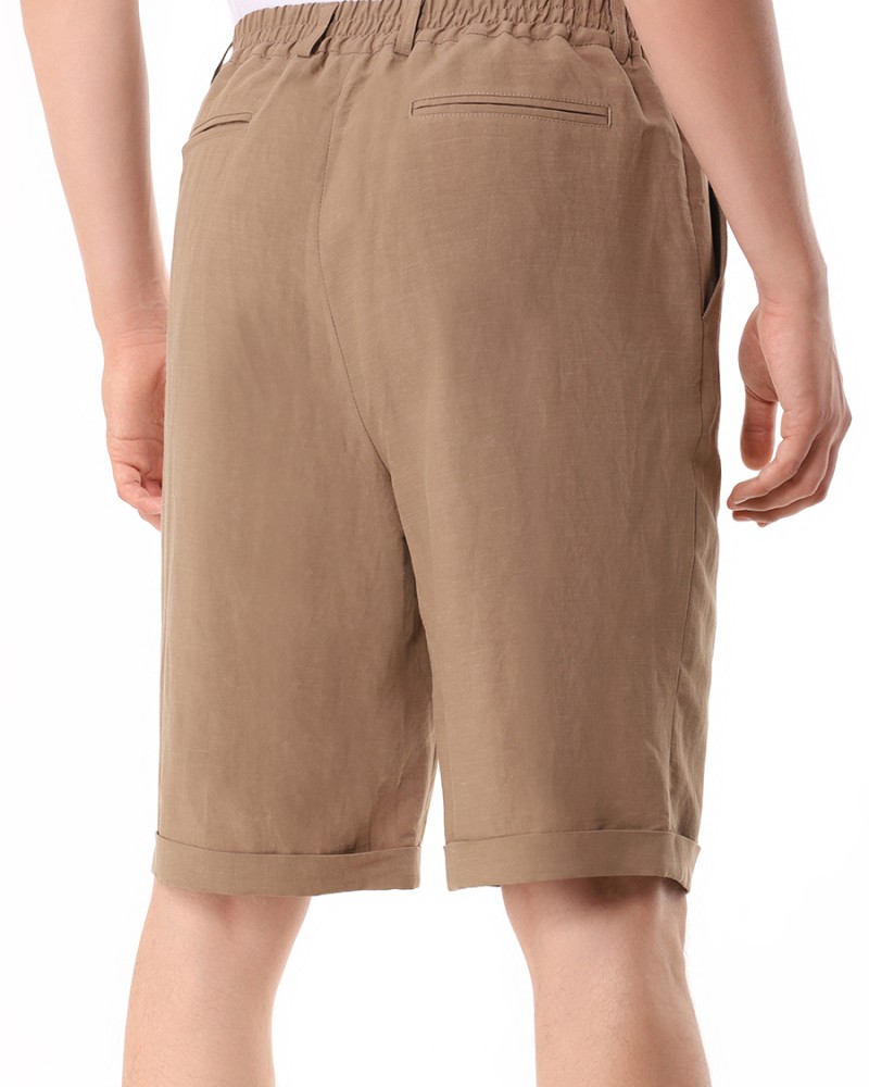 Шорты из льна с манжетами